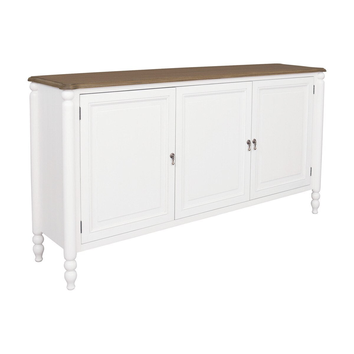 Ashford Turned Leg Sideboard, 63"W, Off-White/Chestnut Brown