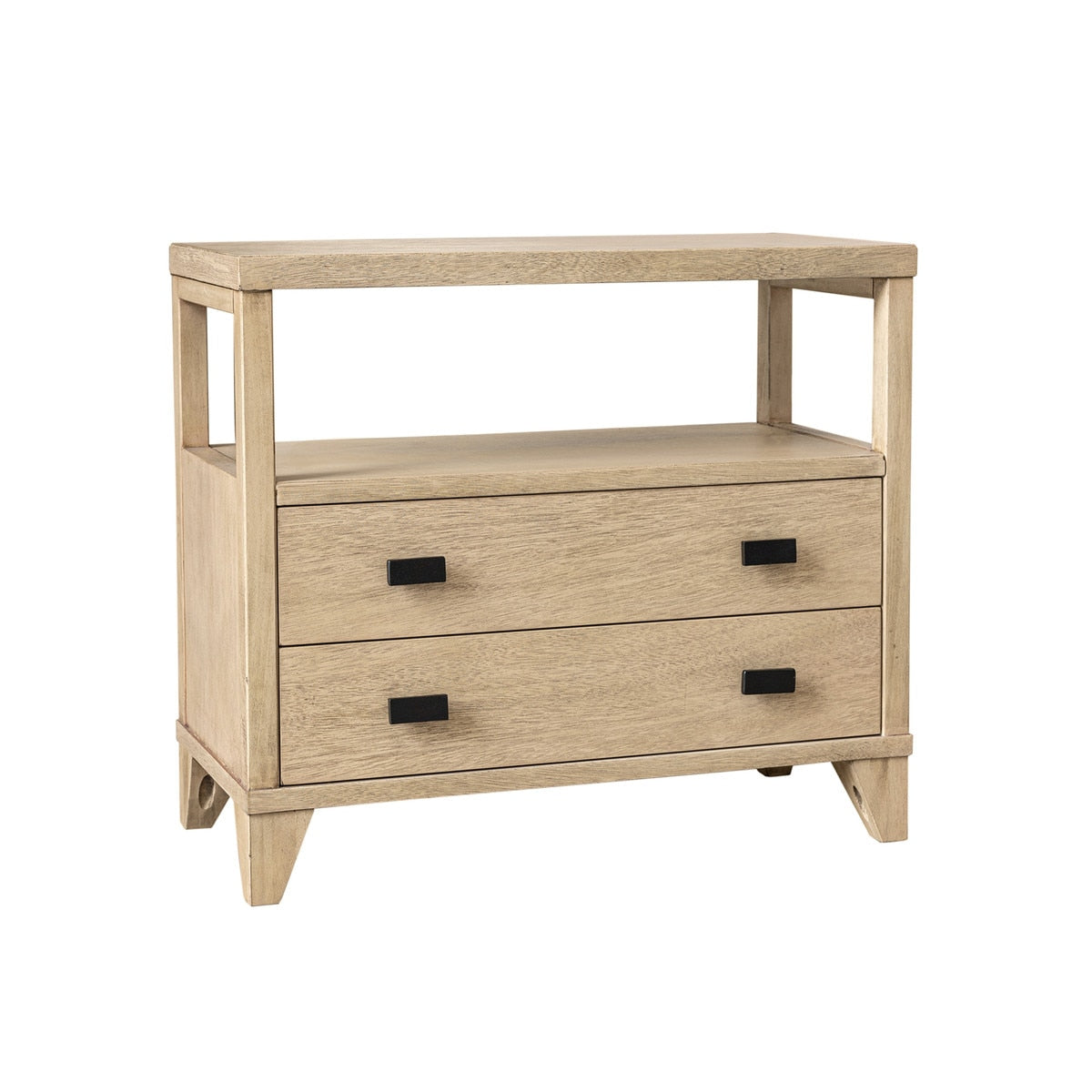 New Elias 2 Drawer Side Table, 34"H, Warm Brown