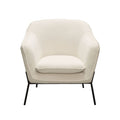 Status Accent Chair in Cream Fabric with Black Powder Coated Metal Leg