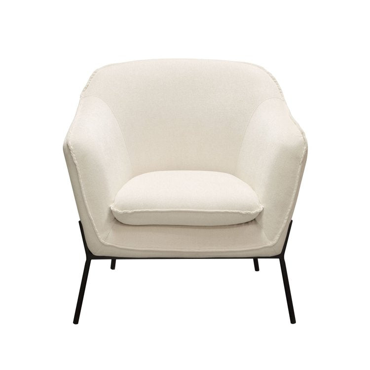 Status Accent Chair in Cream Fabric with Black Powder Coated Metal Leg