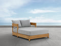 Santino® Outdoor Daybed - Gray Fabric with Teak Frame