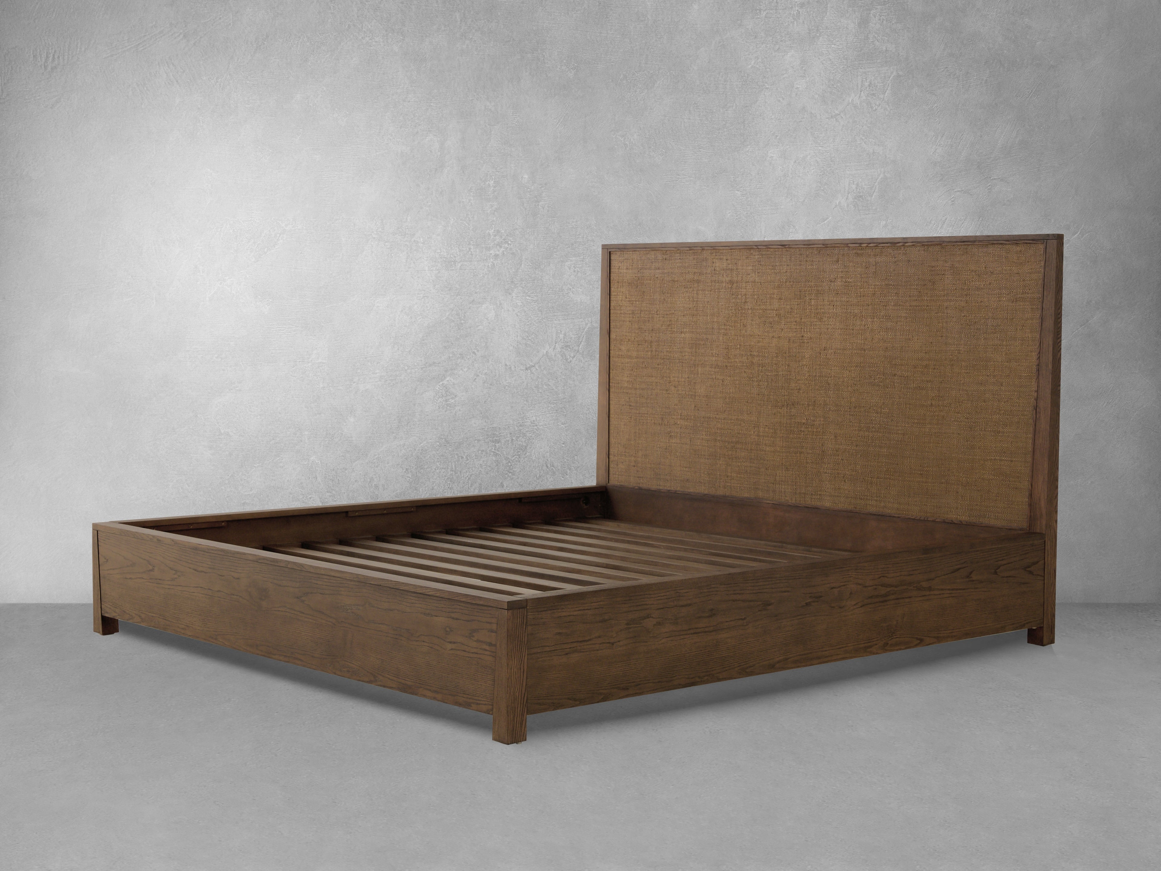 JoJo Fletcher Sawyer Oak & Grasscloth Bed, Brown - King