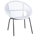 Round Rattan Chair With Metal Legs