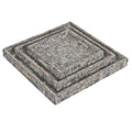 Square Coconut Shell Trays, Set of 3, Fog Grain