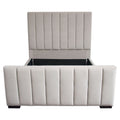 Venus Vertical Channel Tufted Eastern King Bed in Light Grey Velvet
