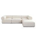 Zia 2Pc Modular Sofa In Ivory Sherpa Fabric