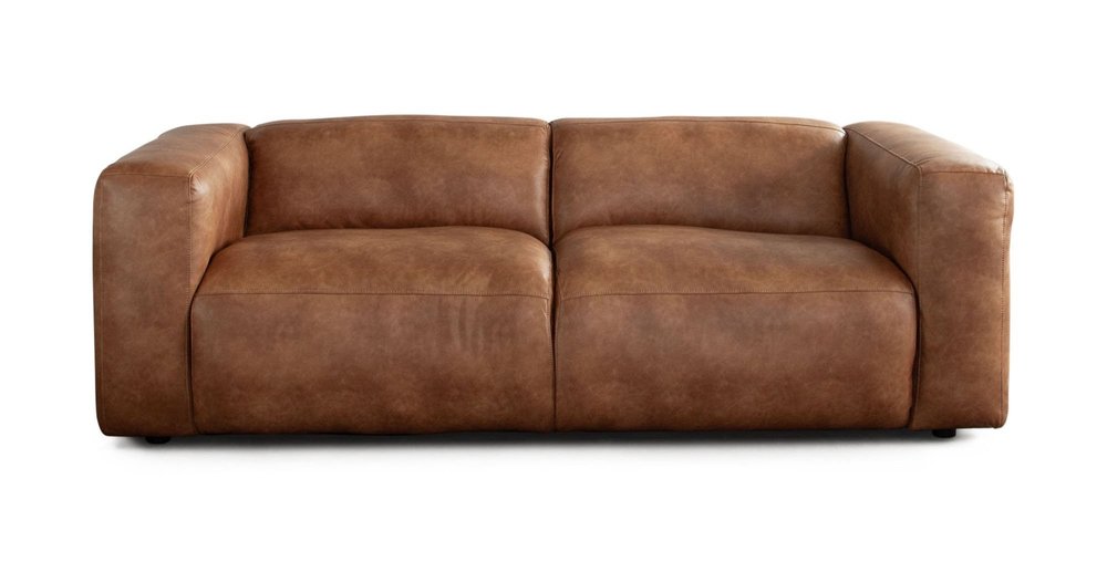 Hyde Sofa In Saddle Brown Leatherette